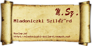 Mladoniczki Szilárd névjegykártya